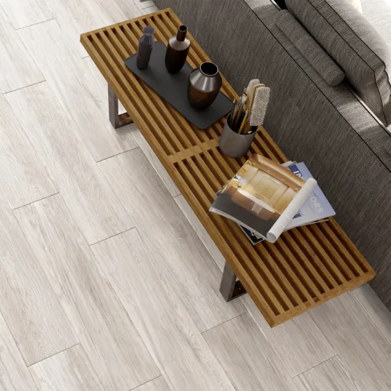  Carrelage sol imitation parquet Lucio blanc 22.5x90 cm - Réflex Boutique