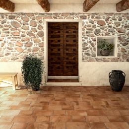 Carrelage sol extérieur traditionnel Arles Terracotta R11 30x30 cm