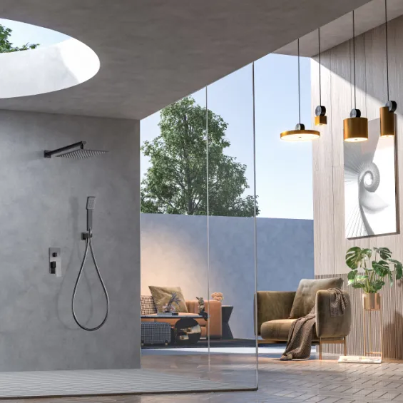  Colonne de Douche encastrée Riglione Gris Anthracite - Réflex Boutique