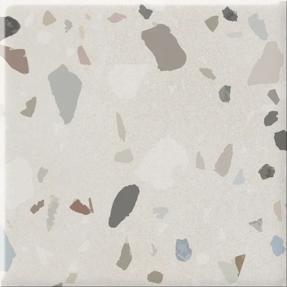  Carrelage effet Terrazzo Mezzo décor ivoire 20x20 cm - Réflex Boutique