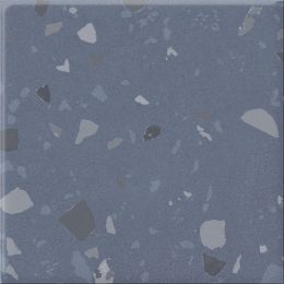 Carrelage effet Terrazzo Mezzo décor bleu 20x20 cm