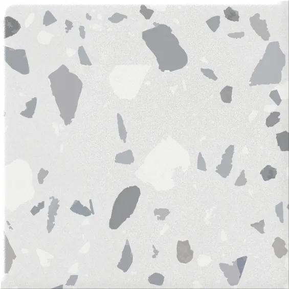  Carrelage effet Terrazzo Mezzo décor blanc grisé 20x20 cm - Réflex Boutique