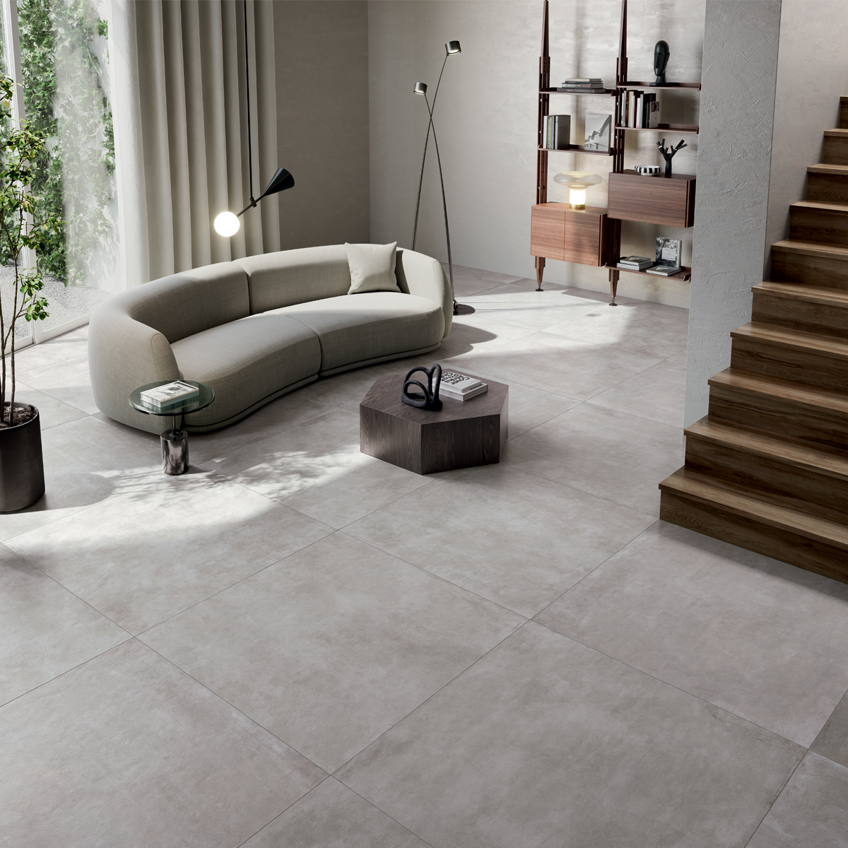 Carrelage sol effet béton Ginza sable 60x60 cm - Réflex Boutique