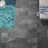 Carrelage sol extérieur effet pierre de Bali Kuta Black R11 30x60 cm