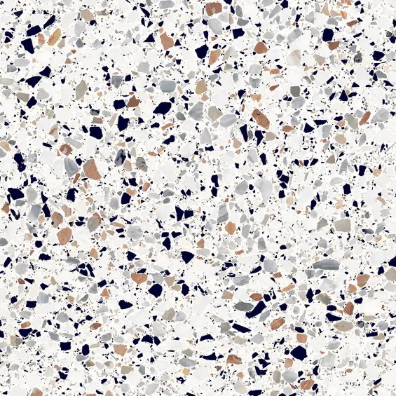  Carrelage sol effet terrazzo Crovato blanc micro 20x20 cm - Réflex Boutique