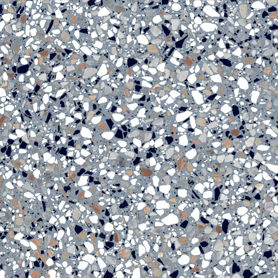  Carrelage sol effet terrazzo Crovato bleu ciel micro 20x20 cm - Réflex Boutique