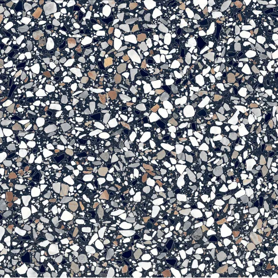  Carrelage sol effet terrazzo Crovato noir micro 20x20 cm - Réflex Boutique