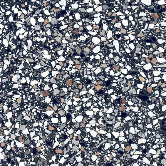  Carrelage sol effet terrazzo Crovato noir micro 20x20 cm - Réflex Boutique