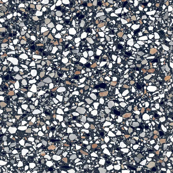  Carrelage sol effet terrazzo Crovato noir micro 20x20 cm - Réflex Boutique