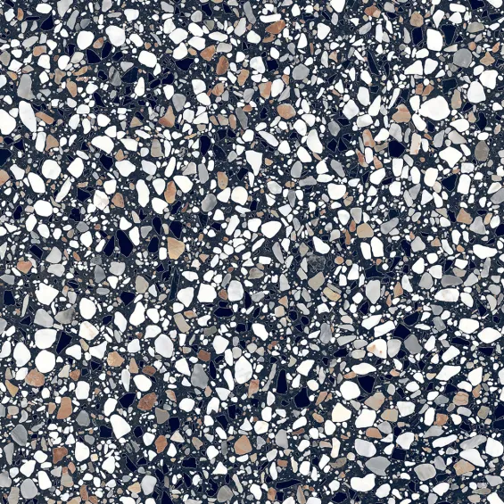  Carrelage sol effet terrazzo Crovato noir micro 20x20 cm - Réflex Boutique