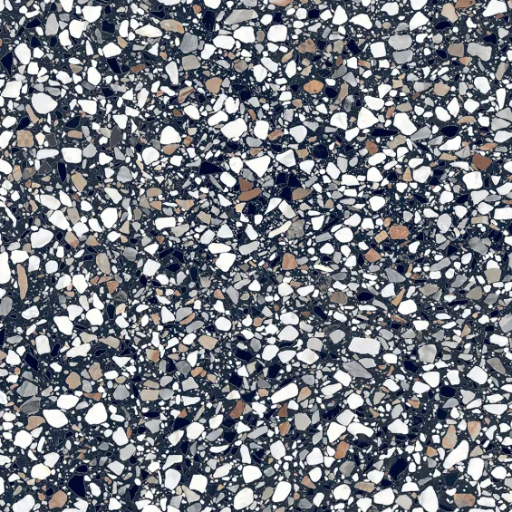  Carrelage sol effet terrazzo Crovato noir micro 20x20 cm - Réflex Boutique