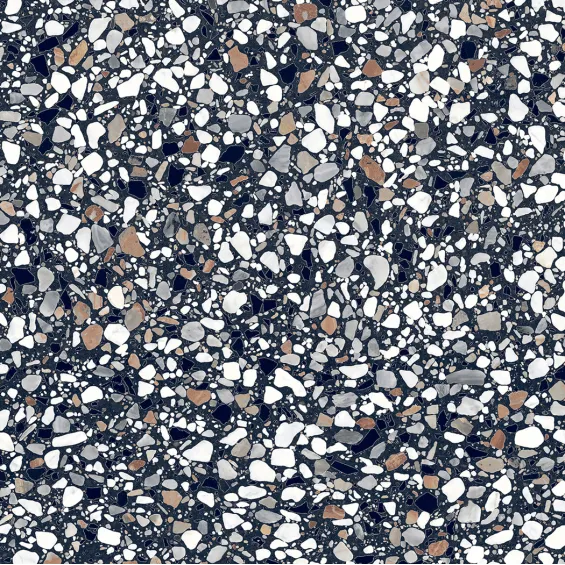  Carrelage sol effet terrazzo Crovato noir micro 20x20 cm - Réflex Boutique