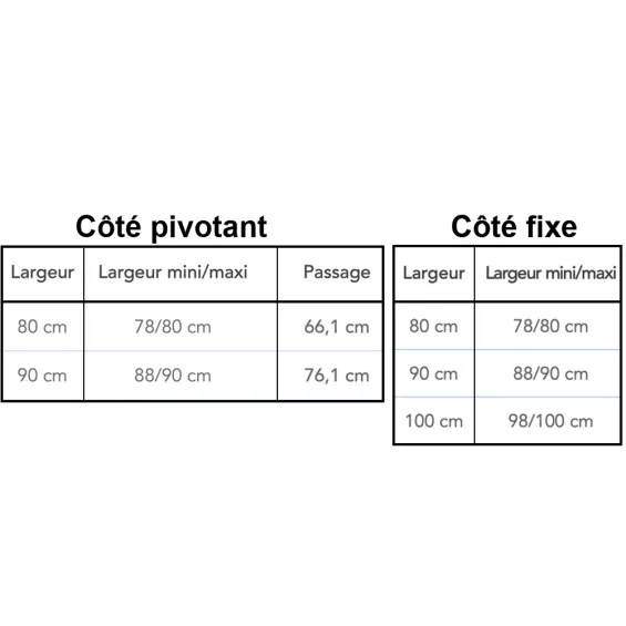  Portes de douche pivotante (80 cm / 90 cm) avec un côté fixe Hydra - Réflex Boutique