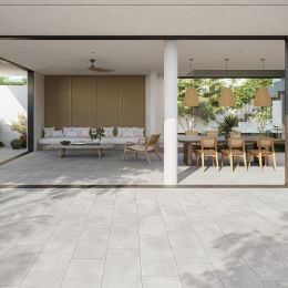 Carrelage sol extérieur moderne Futur gris argenté R10 30x60 cm