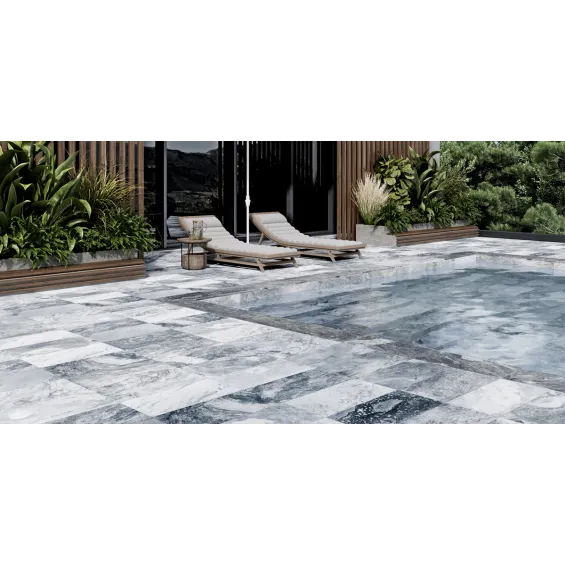  Carrelage sol extérieur effet pierre Pierre de Bali Météor Mix gris cendré R11 30x60cm - Réflex Boutique