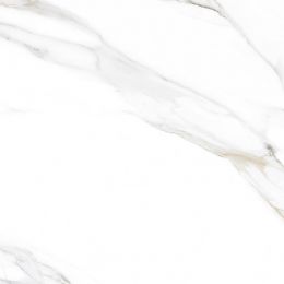 Carrelage sol et mur effet marbre poli brillant Crillon blanc doré 60x60 cm