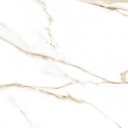 Carrelage sol et mur effet marbre poli brillant Crillon or 120x120 cm
