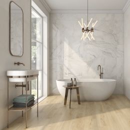 Carrelage sol et mur effet marbre poli brillant Crillon perle 90x90 cm