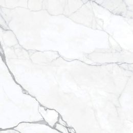 Carrelage sol et mur effet marbre poli brillant Crillon blanc grisé 90x90 cm