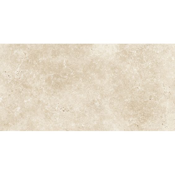 Carrelage sol extérieur effet pierre travertin Pomezia beige R11 30x60 cm