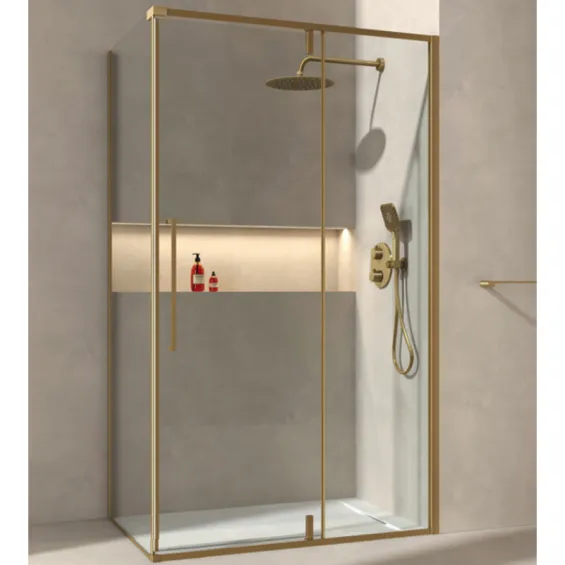  Portes de douche pivotante (100 cm / 120 cm) avec un côté fixe Hydra - Réflex Boutique