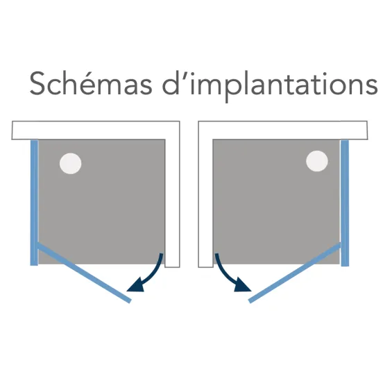  Portes de douche pivotante (80 cm / 90 cm) avec un côté fixe Hydra - Réflex Boutique