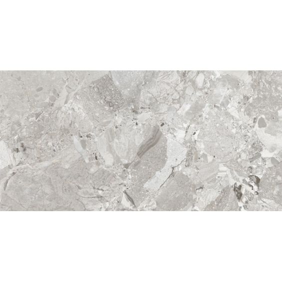 Carrelage sol et mur poli effet pierre Pyrite blanc 60x120 cm