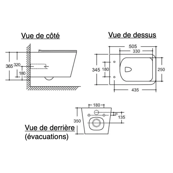  Cuvette suspendue WC Horacio Blanc Brillant - Réflex Boutique