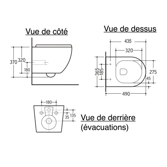  Cuvette suspendue WC Medicis Blanc Mat - Réflex Boutique