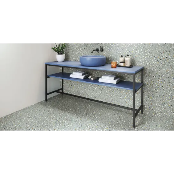  Carrelage effet Terrazzo Orattéo gris 60x60 cm - Réflex Boutique