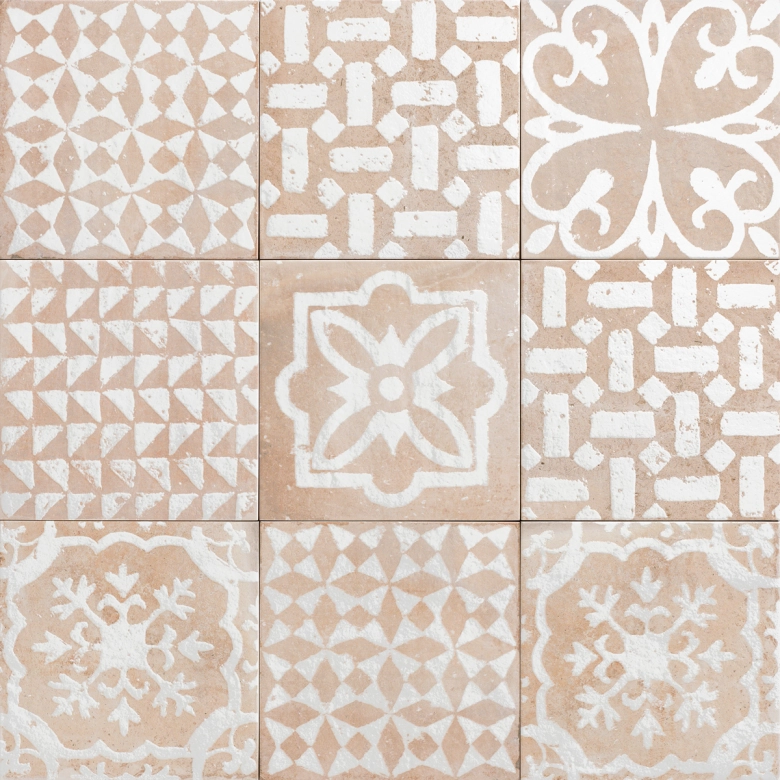 Carrelage sol effet carreaux de ciment Talamanca Kasma blanc 2020 cm