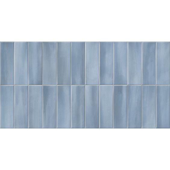 Carrelage mur effet zellige Lime bleu 32x62,5 cm