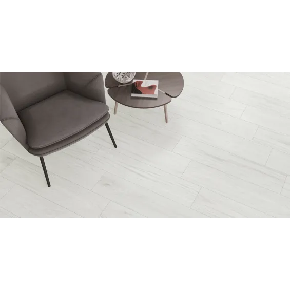  Carrelage sol imitation parquet Brut blanc 20x80 cm - Réflex Boutique