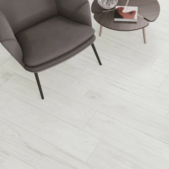  Carrelage sol imitation parquet Brut blanc 20x80 cm - Réflex Boutique