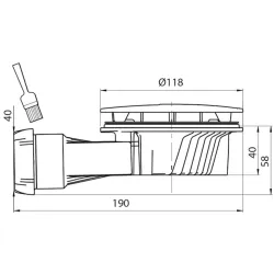 Bonde de douche slim Ø90