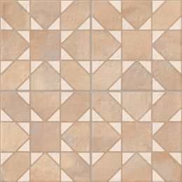 Carrelage sol traditionnel Cabane déco sable 33,15x33,15 cm