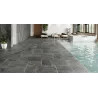 Carrelage sol effet pierre Opus Anthracite 30x60 cm