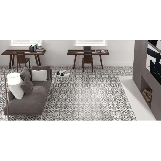  Carrelage sol effet carreaux de ciment Romaique Grey 25x25 cm - Réflex Boutique