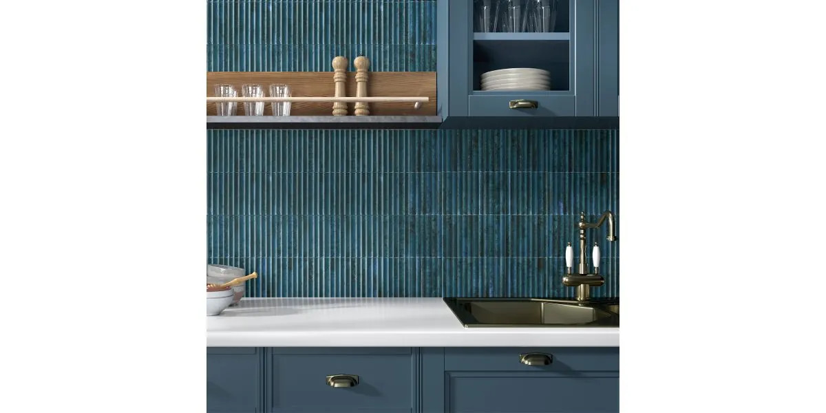 Carrelage mur effet zellige Tanger bleu lagon 15x30 cm - Réflex Boutique