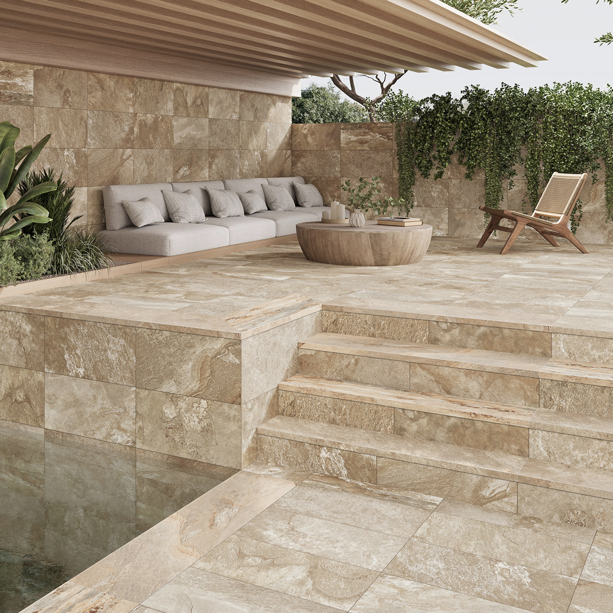Carrelage sol extérieur effet pierre blanc Sicile l.60 x L.60 cm x Ep.9 mm | Leroy Merlin