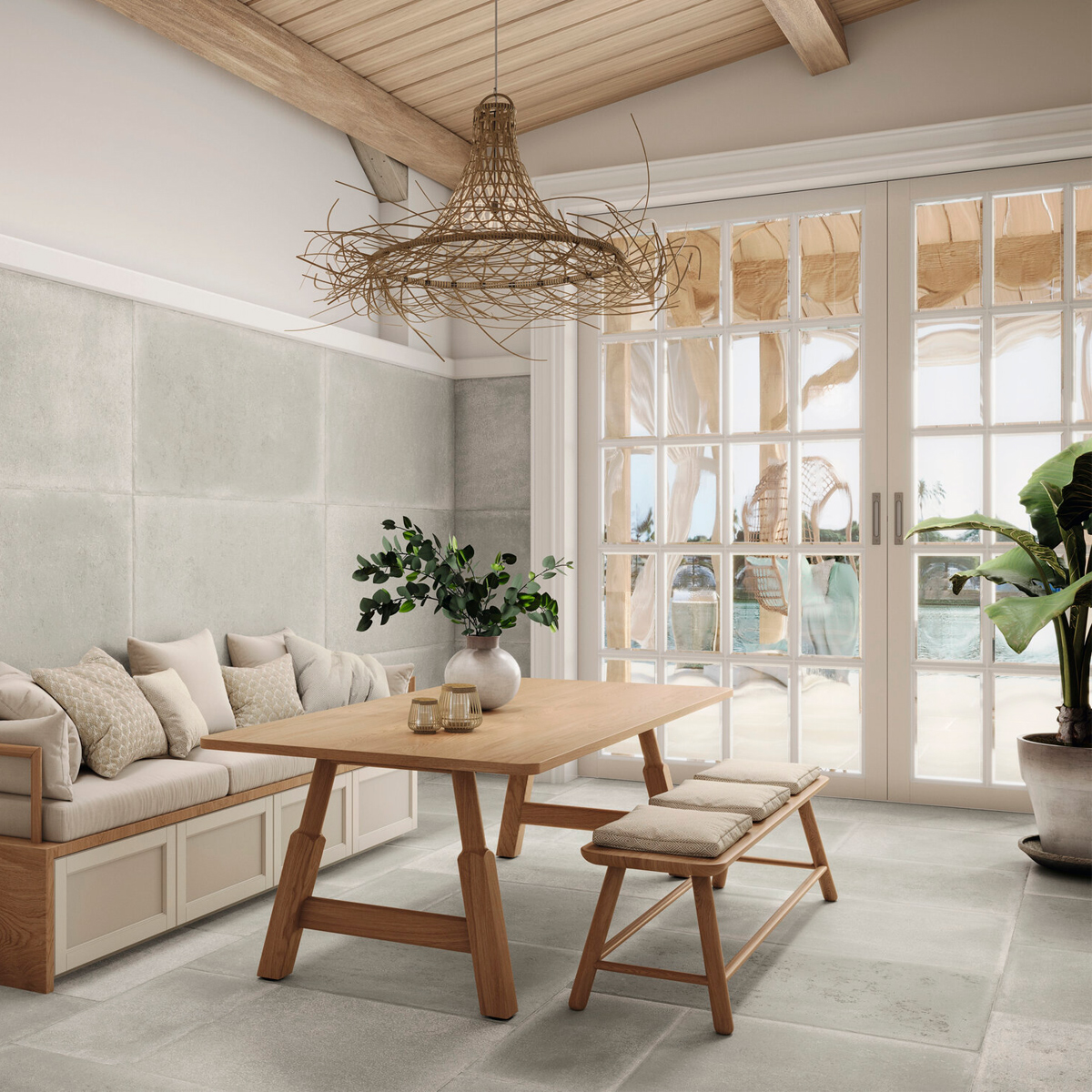 margelle travertin gris 33x61x3 cm premier choix - bordure piscine moderne