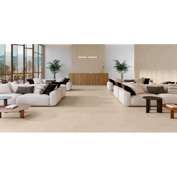 Carrelage sol effet pierre Milos beige60x120 cm
