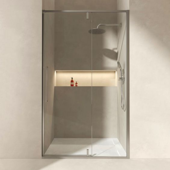 Porte de douche pivotante avec une partie fixe Hydra Chromé