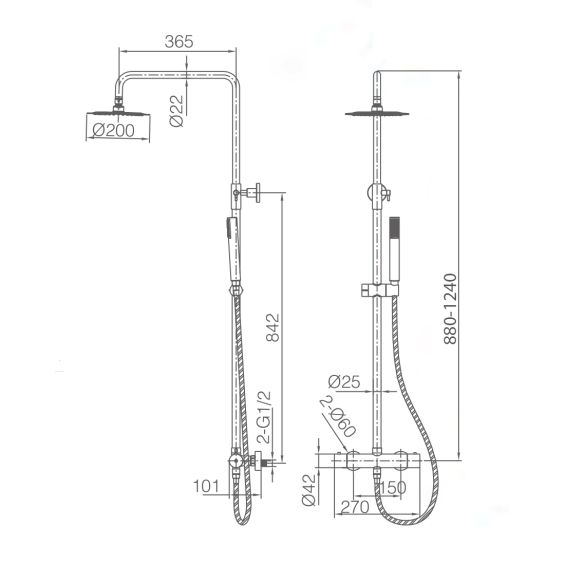 Mitigeur Douche Thermostatique Milan Or Rose