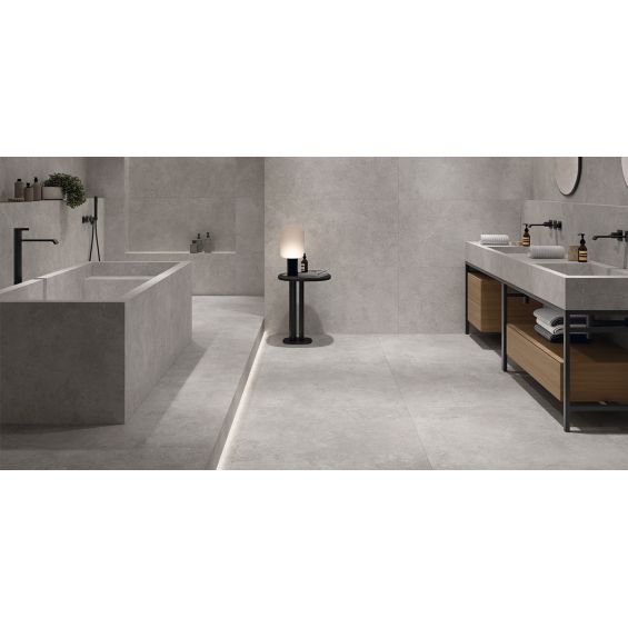 Carrelage sol effet pierre Kos gris 100100 cm