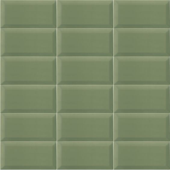 Carrelage mur Métro basic olive brillant 10x20 cm