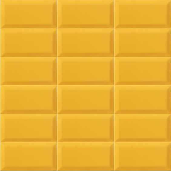 Carrelage mur Métro basic jaune brillant 10x20 cm