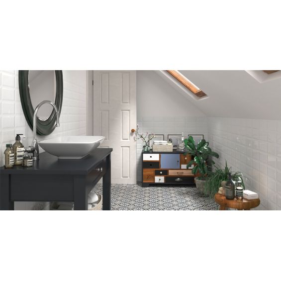Carrelage mur Métro basic blanc brillant 10x20 cm