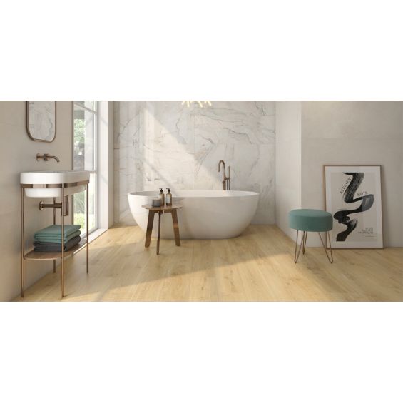 Carrelage sol imitation parquet Kornati miel 20x120 cm