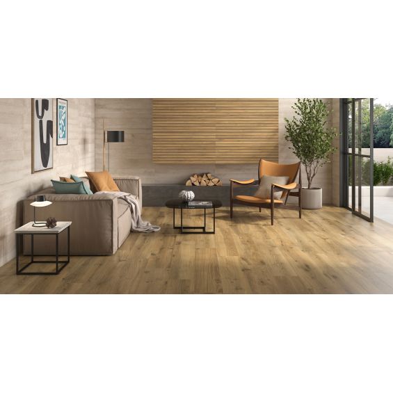 Carrelage sol imitation parquet Kornati naturel 25x150 cm